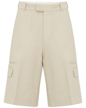 McQueen Mir-Rise Tailored Shorts - Natural