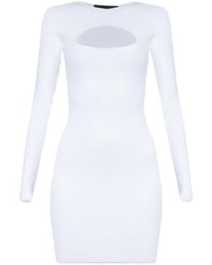 DSquared² Cut-Out Detailed Ribbed Dress - White