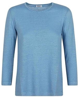 Baserange Plain Jersey Long-Sleeved T-Shirt - Blue