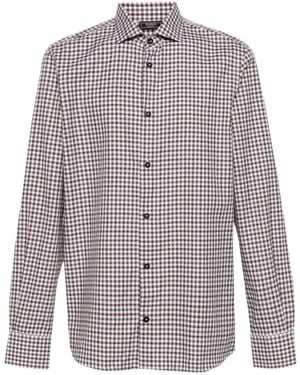 Peserico Gingham-Check Shirt - Blue