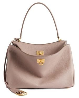 Balenciaga Rodeo Handbag Small Grained Calfskin - Pink