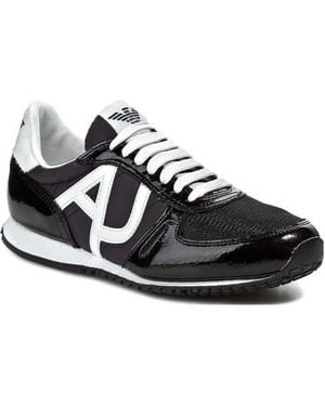 Armani Jeans Logo Details Casual Trainers - Black