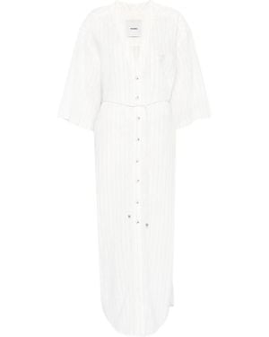 Nanushka Striped Shirt Dress - White