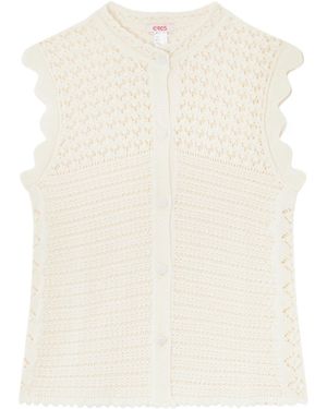 Eres Aurora Crochet-Knit Top - White