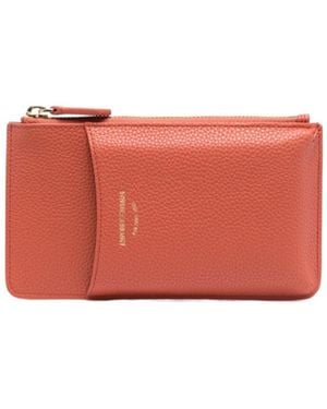 Emporio Armani Myea Debossed-Logo Wallet - Red