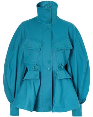 Zimmermann Luna Cotton-Drill Jacket - Blue