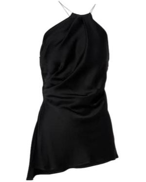 Victoria Beckham Draped Satin Top - Black