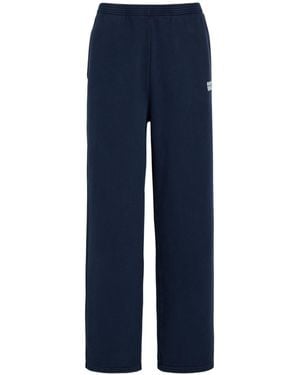 American Vintage Plizzy Logo-Print Cotton Joggers - Blue