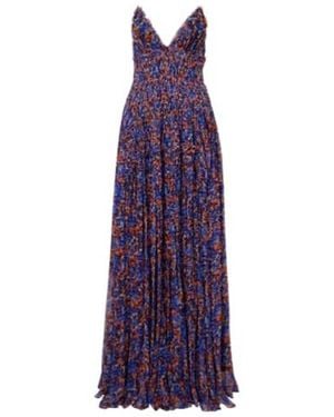 Ulla Johnson Atrani Floral Silk Chiffon Maxi Dress - Purple