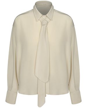 Brunello Cucinelli Collared Long-Sleeve Shirt - Natural