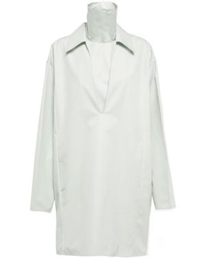 Jil Sander V-Neck Cotton Minidress - White