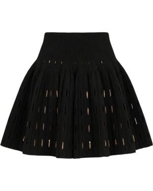 Alaïa Pleated Midi Skirt - Black