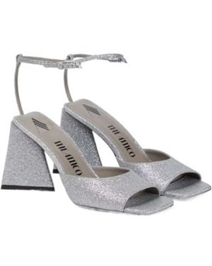 The Attico Piper 85 Glitter-Embellished Sandals - Metallic