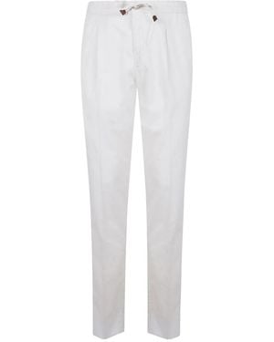 Incotex Pleat-Detail Trousers - White