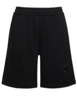 Burberry Taylor Embroidered Logo Plain Knitted Shorts - Black