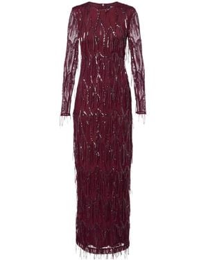 ROTATE BIRGER CHRISTENSEN Fringed Sequined Dress - Purple