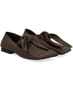 Uma Wang Bow-Tied Ballet Shoes - Brown