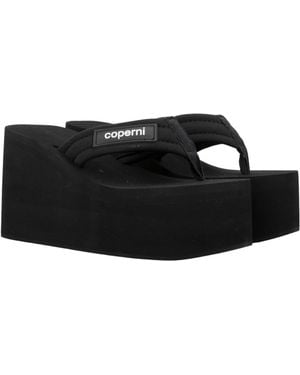 Coperni Logo Patch Sandals - Black