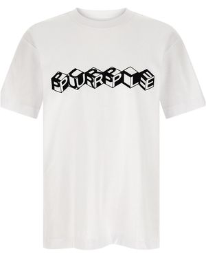 Purple Brand Cube Logo Print T-Shirt - White