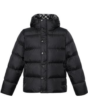 Burberry Hooded Puffer Jacket - Black