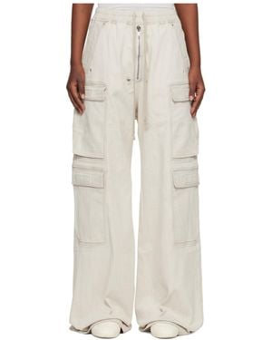 Rick Owens Temple Double Jumbo Belas Cargo Wide-Leg Jeans - White