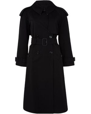 Burberry Long Gabardine Trench Coat - Black