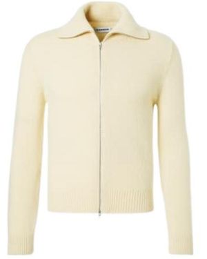 Jil Sander Wool-Blend Zip-Up Jumper - Natural