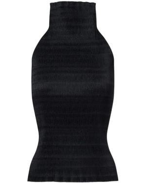 Magda Butrym Shirred Turtleneck Top - Black