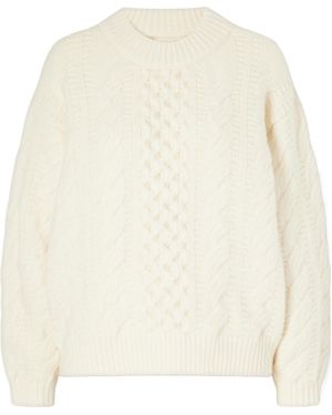 Doen Cable-Knit Wool And Cashmere-Blend Sweater - White
