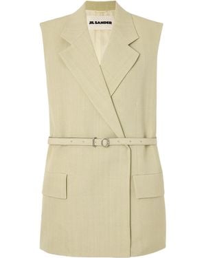 Jil Sander Lapel Vest - Natural