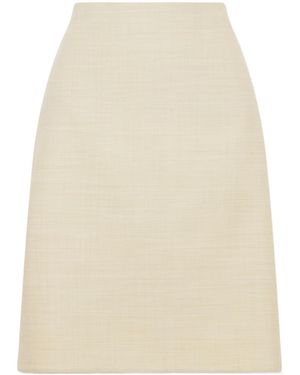 Calvin Klein Lunas Wool Midi Skirt - Natural