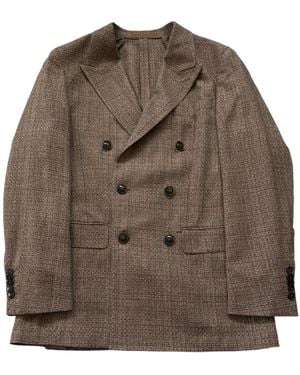 BOSS Boss Double-Breasted Blazer - Brown