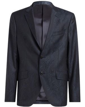 Etro Single Breasted Tailored Jacket - Blue