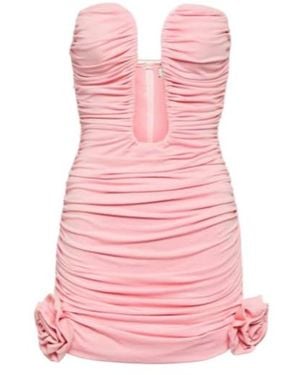 Magda Butrym Floral-Appliqué Ruched Minidress - Pink