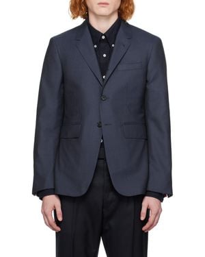 Thom Browne Single-Breasted Long Sleeved Blazer - Blue