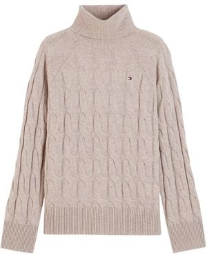 Tommy Hilfiger Cable-Knit Roll-Neck Sweater - Multicolor