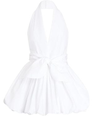 Patou Halterneck Bow Mini Dress - White