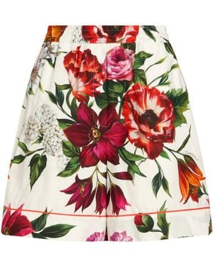 Dolce & Gabbana Floral Shorts - Red