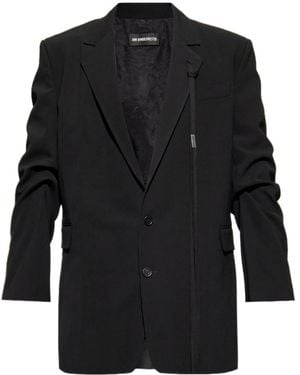 Ann Demeulemeester Single Breasted Tailored Blazer - Black