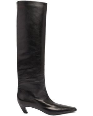 KHAITE Knee-High Boots With Block Heel - Black