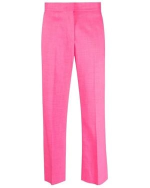 MSGM High-Waist Cropped Trousers - Pink