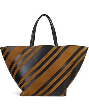 Phoebe Philo Striped Tote Bag - Brown