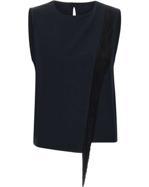 Kaos Fringe-Detailing Top - Blue