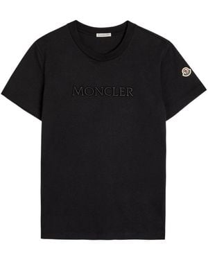 Moncler Logo-Appliquéd Cotton T-Shirt - Black