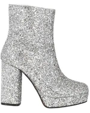 Saint Laurent Suede Ankle Boots - Gray