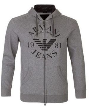 Armani Jeans Logo And Hat Casual Jacket - Gray