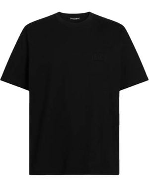Dolce & Gabbana Cotton T-Shirt With Logo - Black