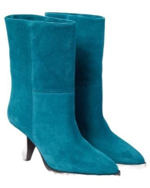 Isabel Marant Rouxa Suede Ankle Boots - Blue