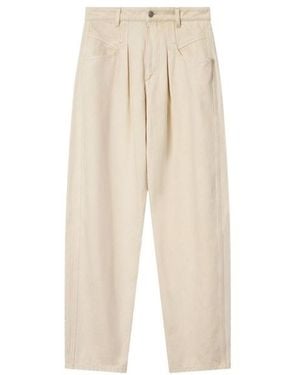 Isabel Marant Casual Trousers With Belt Loops - Natural