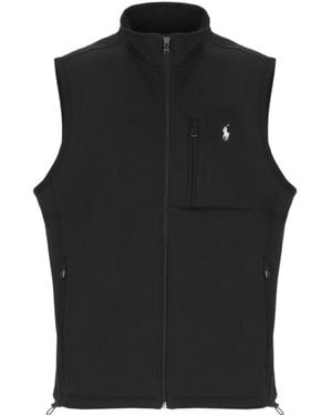 Ralph Lauren Zip-Front Sleeveless Jacket - Black